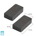 Imán WOLFPACK Ferrita Rectangular 47x22x10 mm. (Blíster 2 Piezas)