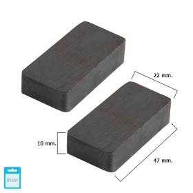 Imán WOLFPACK Ferrita Rectangular 47x22x10 mm. (Blíster 2 Piezas)