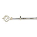 Barra Cortina Extensible Metal Diámetro 19 mm. Extensible 1,1 / 2,0 Metros Marfil Oro Piña Sin Anilla
