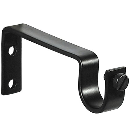 Soporte Sencillo Forja Diámetro 20 mm. Negro (Blíster 2 Piezas)