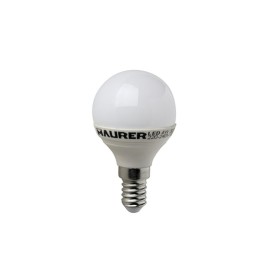 Bombilla Led Esférica E14. 4 W. - 25 W. 300 lúmenes. Luz cálida. (3000K).