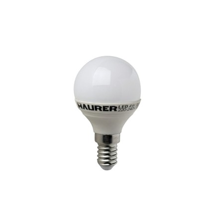 Bombilla Led Esférica E14. 4 W. - 25 W. 300 lúmenes. Luz cálida. (3000K).