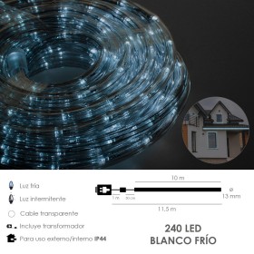 Luces Navidad Tubo Luz Blanca Fría 240 Leds Uso Exteriores / Interiores protección IP44 Rollo 10 Metros