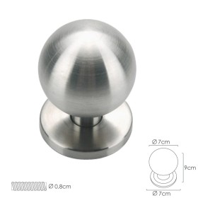 Pomo Puerta Esférico Color Inox Oryx