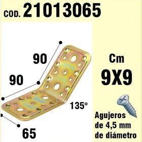 Soporte Para Madera Ángulo 65x 90 x 90 mm. /135º