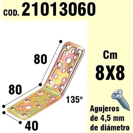 Soporte Para Madera Ángulo 40x80x80 mm. / 135º