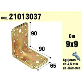 Soporte Para Madera Ángulo 65x 90 x 90 mm. Espesor 2,5 mm.