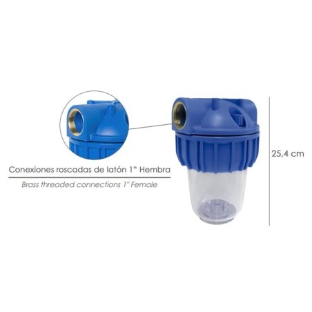 Porta cartuchos Filtro Agua 5" Conexión 1"