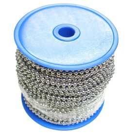 Cadena Bolas Latón Cromado 3,2 mm. Rollo 50 metros
