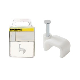 Grapilla Plana Cabeza Redondeada 8 mm. Blanca. 10 unidades