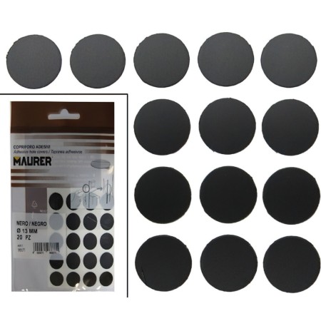 Tapa tornillos Adhesivos Negro (Blíster 20 unidades)