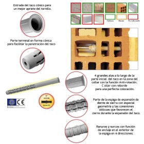 Taco WOLFPACK Con Tirafondo Torx MU-XL 8 x 100 mm. (Caja de 50 piezas)