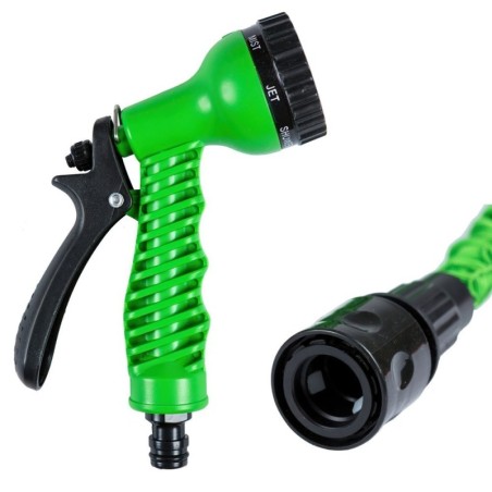 Manguera Extensible Riego 10 a 30 Metros Con Pistola De 7 posiciones