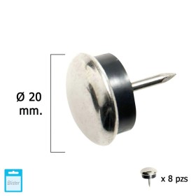Deslizante Metal Goma Claro Diámetro20 (Blíster 8 Unidades)