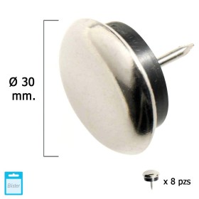 Deslizante Metal Goma Claro Diámetro30 (Blíster 8 Unidades)