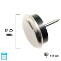 Deslizante Metal Goma Claro Diámetro25 (Blíster 8 Unidades)