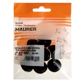 Deslizante Metal Goma Claro Diámetro25 (Blíster 8 Unidades)