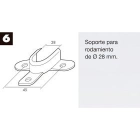 Soporte Persiana Rodamiento Zincado 28 mm. de Diámetro