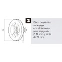Disco Persiana Plástico Octogonal 160x60 mm. Cinta 22 mm.