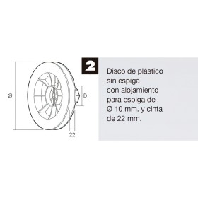 Disco Persiana Plástico Octogonal 160x60 mm. Cinta 22 mm.