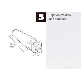 Tope Persiana Con Tornillo 60 mm. Blanco