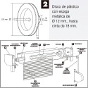 Disco Persiana Plástico Espiga Metal 120x40 mm. Cinta 18 mm.