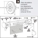 Disco Persiana Plástico Compacto para Rodamiento 120x40 mm. Cinta 18 mm.