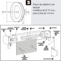 Disco Persiana Plástico Espiga Metálica 136x40 mm. Cinta 14 mm.