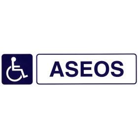 Rotulo Adhesivo 250x63 mm. Aseos Minusválidos