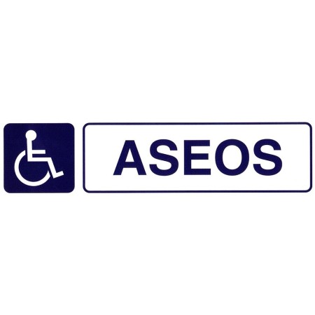 Rotulo Adhesivo 250x63 mm. Aseos Minusválidos
