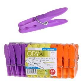 Pinzas Tender Ropa Plástico (Pack 24 Piezas)