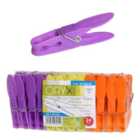 Pinzas Tender Ropa Plástico (Pack 24 Piezas)