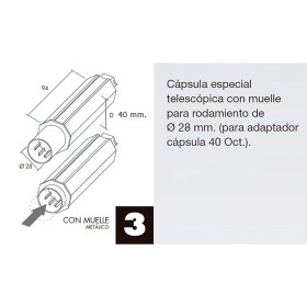 Capsula Persiana Telescópica Sin Espiga Para Eje 40 mm.