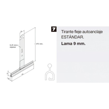 Tirante Persiana Auto anclaje Estándar 117