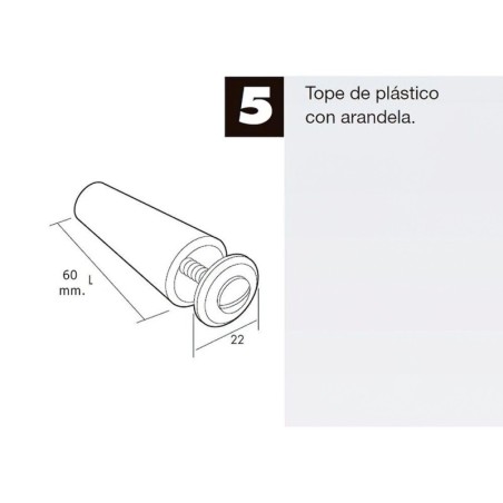 Tope Persiana Con Tornillo 60 mm. Marrón