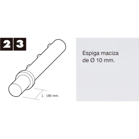 Espiga Persiana 100 mm. Para Disco o Capsula Plástico