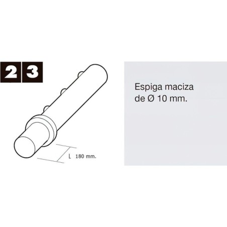 Espiga Persiana 100 mm. Para Disco o Capsula Plástico