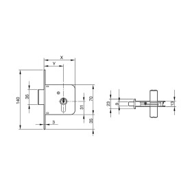 Cerradura Yale 601-hl/60x35