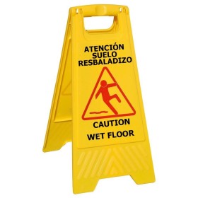 Cartel Atención Suelo Mojado 64x30 cm.