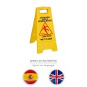 Cartel Atención Suelo Mojado 64x30 cm.