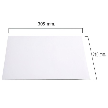 Pizarra Imán PVC Blanca 210x305x1 mm.