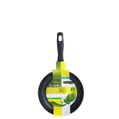 Oryx Sartén Aluminio Antiadherente Basic, Alta Resistencia, Apta Inducción, Libre PFOA, Diámetro 20 cm, Espesor 3 mm.