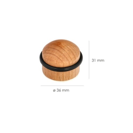 Tope Puerta Atornillable Adhesivo Madera Redondo Roble Claro