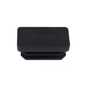 Contera Rectangular Negra 15x30mm. Blíster 4 piezas.