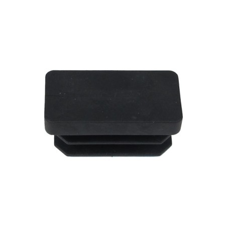 Contera Rectangular Negra 15x30mm. Blíster 4 piezas.