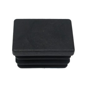 Contera Rectangular Negra 25x35mm. Blíster 4 piezas.