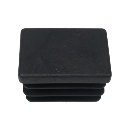 Contera Rectangular Negra 25x35mm. Blíster 4 piezas.