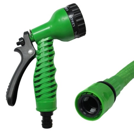 Manguera Extensible Riego Compacto 5 A 15 Metros Con Pistola 7 posiciones