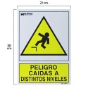 Cartel Peligro Caídas a Distintos Niveles 30x21