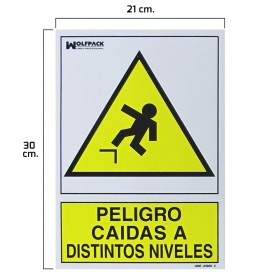 Cartel Peligro Caídas a Distintos Niveles 30x21
